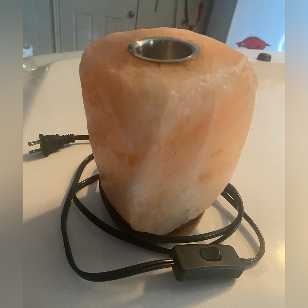 Natural Himalayan Salt Lamp - Tea Light & Essential Oil Holder
